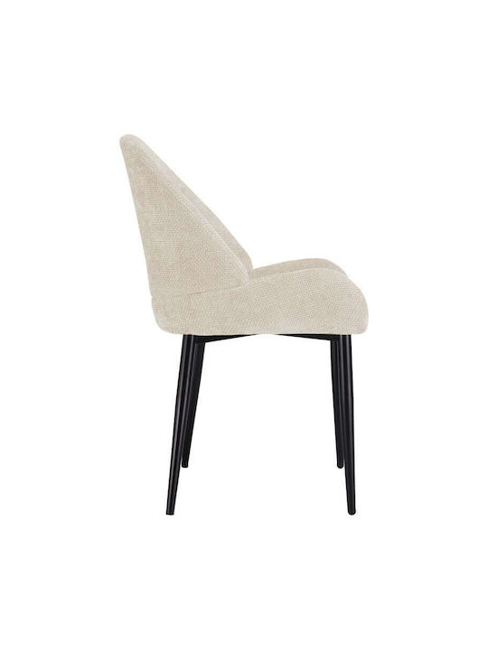 Scaun de Dining Cu Tapițerie Din Material Textil Alb 59x58x86.5cm