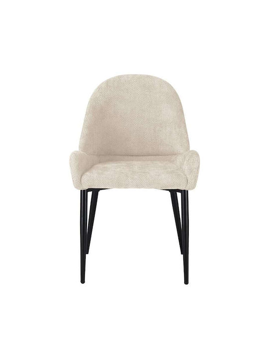 Scaun de Dining Cu Tapițerie Din Material Textil Alb 59x58x86.5cm