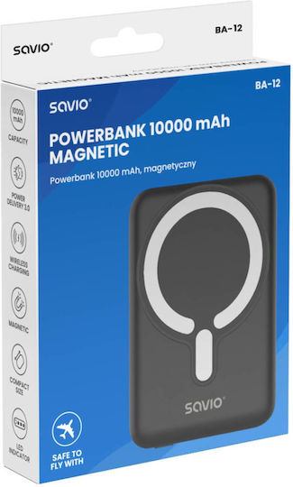 Savio BA-12 MagSafe Power Bank 10000mAh 20W Power Delivery Black