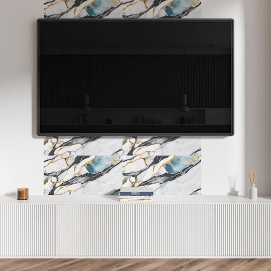 Self Adhesive Vinyl Tile Set Bedroom Marble Vein Design 6x60x30 cm