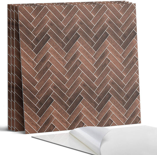 Decorative Tile Graphic Stickers Wooden Herringbone Design 4x50x50 Pc