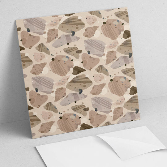 Self-Adhesive Graphic Decoration Office Or Study Abstract Stone Shapes 4x50x50 Pcs