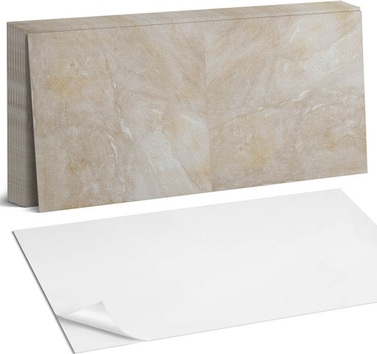 Vinyl Wall Tile Set Natural Marble Shades 10x40x20 Cm