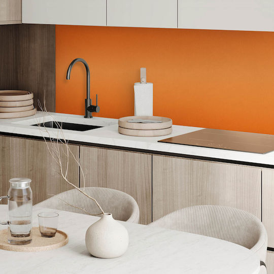 Vinyl Tile Set Living Room Design Orange Stickers 4x50x50 Pcs