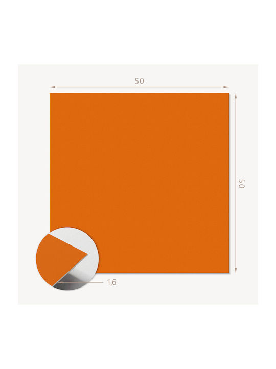 Set Vinyl Kacheln Design Wohnzimmer Wandsticker Orange 4x50x50 cm
