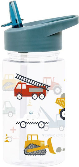 A Little Lovely Company Kids Water Bottle Set Made of Tritan Plastic Thermos with Straw Non Spill Tritan 450ml