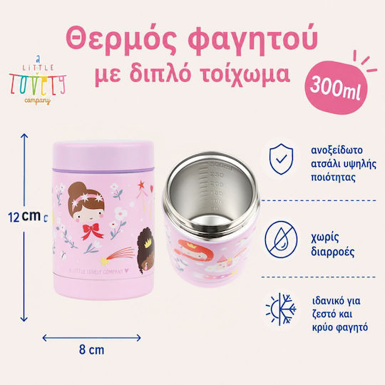 A Little Lovely Company Plastic Kids Thermos Water Bottle Set with Straw Non Spill Tritan 450ml