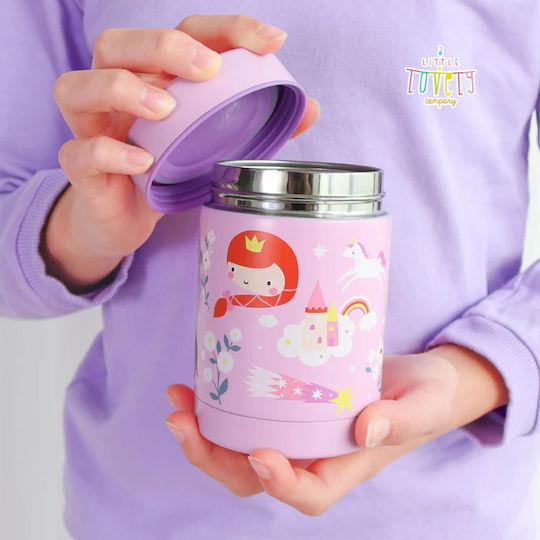 A Little Lovely Company Plastic Kids Thermos Water Bottle Set with Straw Non Spill Tritan 450ml