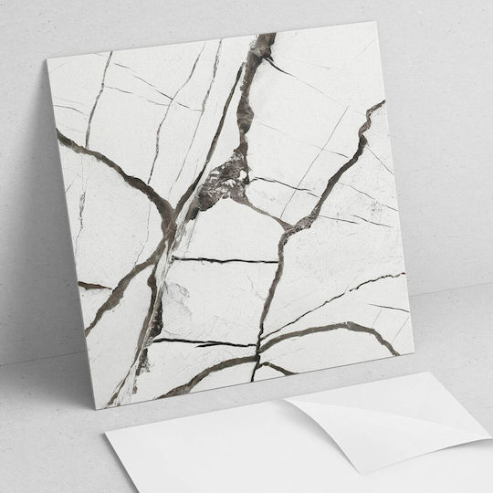Vinyl Tiles Bathroom Graphics Marble Veins Design 4x50x50 Pieces