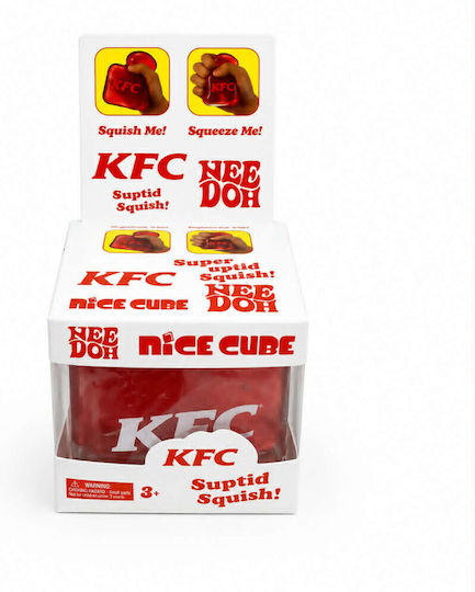 Schylling Needoh Nice Cube KFC Squishy Куб Искрящ Червен