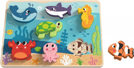 Дървен детски пъзел Pegged за 1+ години 8 бр Tooky Toys