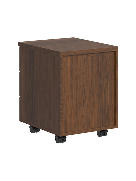 Office Drawer Wooden Fesialo with Wheels Lock & Drawers Wenge 39x47x52.5cm