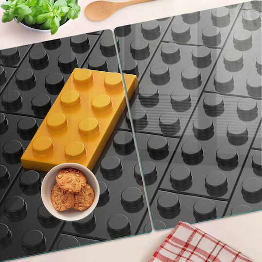Tulup Σετ Επιφάνεια Κοπής Γυάλινη Κίτρινη 52x40cm 2τμχ