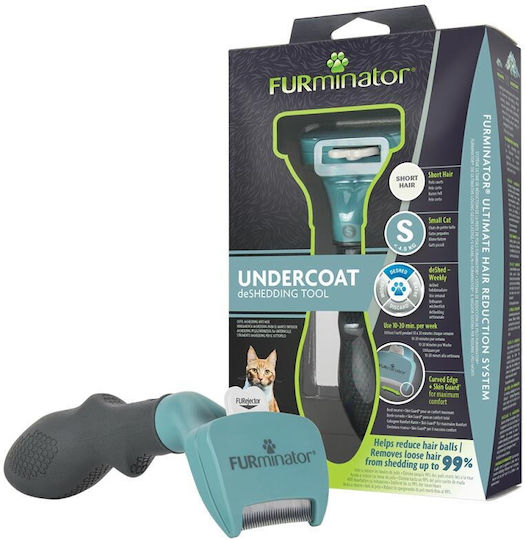 FURminator Cat Brush Short Hair Small Blue