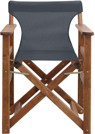 Wooden Director Chair Queen Walnut 61x57x86cm