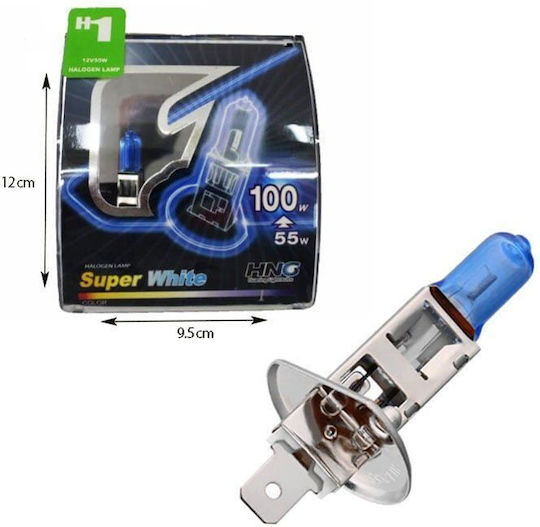 Hng Halogen Lamps Type Xenon 55W 12V H1 5500K 2pcs Super White