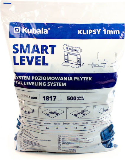 Kubala 1817 Fliesenabstandhalter Nivelliergerät für Fliesen 1mm 500 Stück