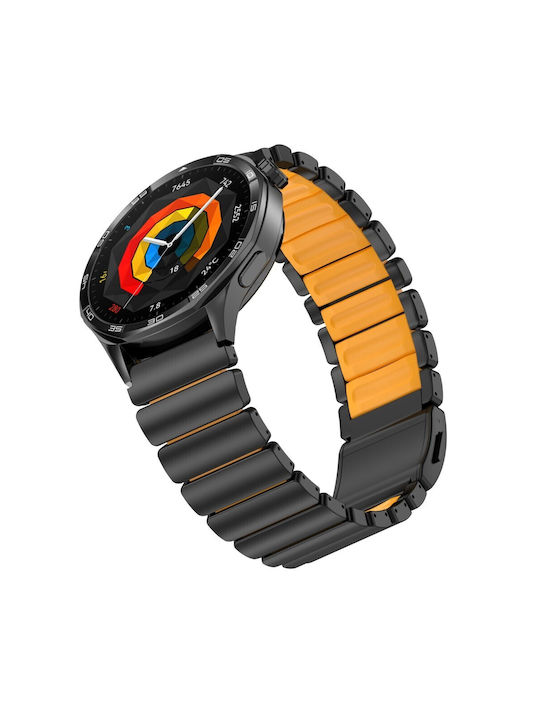 Huawei Watch Ultimate 2/Watch GT Runner 2/Watch GT 6 Pro 46mm Strap Titanium Alloy Rubber Black Orange