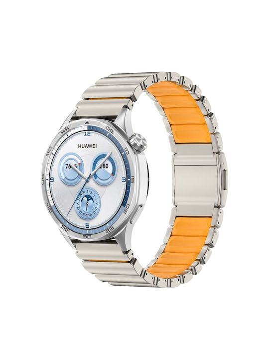 Huawei Watch Ultimate 2/Watch GT Runner 2/Watch GT 6 Pro 46mm Strap Titanium Alloy Rubber Titanium Orange
