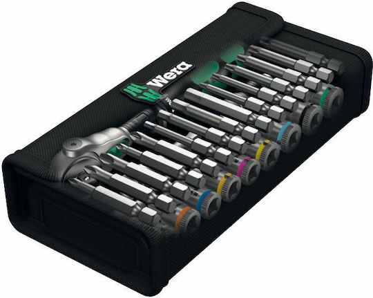 Wera Zylkop 1/4 Ratschengröße mit Steckschlüssel-Set 1/4 und 1 16 Stück