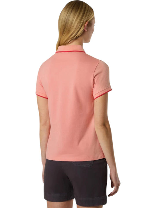Women's Sports Polo Blouse Short Sleeve Coral