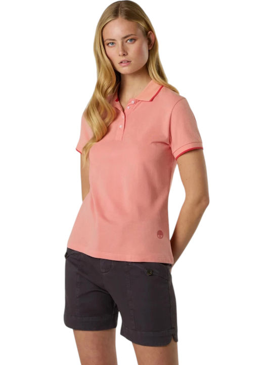 Women's Sports Polo Blouse Short Sleeve Coral