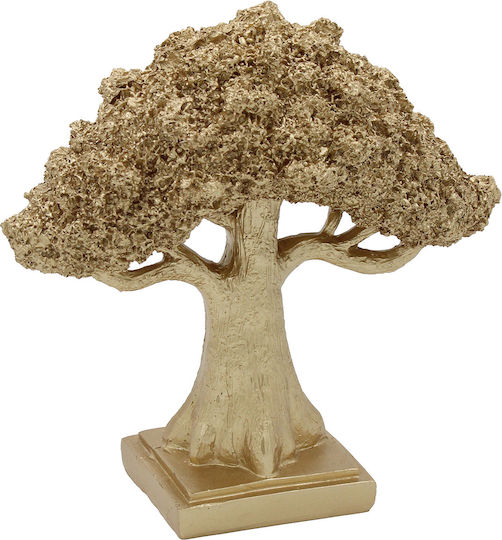Polyresin Tischdekoration 20x10x19 cm Baum Gold Keskor 72352