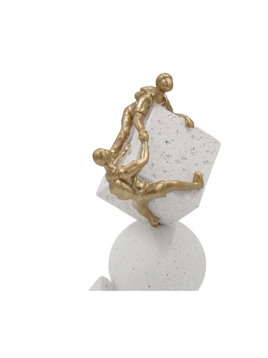 Decorative Polyresin 11x15x25 Cm White Gold Keskor 72345-2