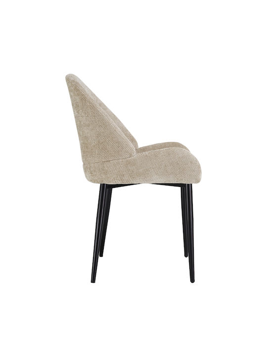 Finda Dining Chair with Fabric Upholstery Beige 59x58x86.5cm