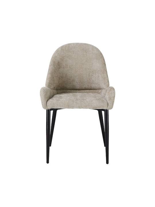 Finda Dining Chair with Fabric Upholstery Beige 59x58x86.5cm