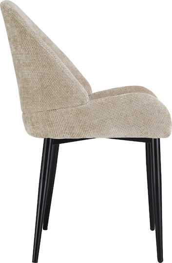 Finda Dining Chair with Fabric Upholstery Beige 59x58x86.5cm