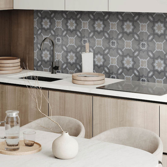 Set of Vinyl Tiles Geometric Print Design 6x60x30 cm