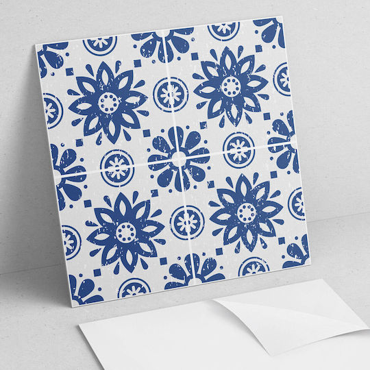 Decorare Din Vinil Imprimare Asamblare Fără Unelte Model Floral Fundal 4x50x50 Bucăți