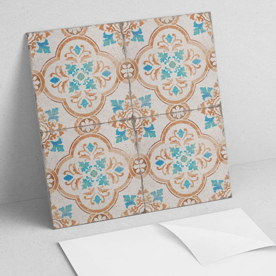 Set De Plăci De Vinil Decorațiune Bucătărie Sau Baie Model Decorativ Flori 4x50x50 Bucăți