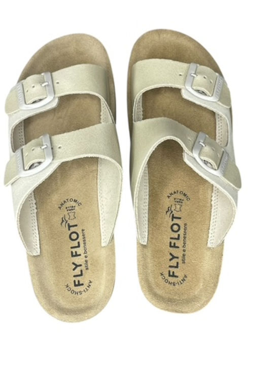 Кожени Дамски Анатомични Сандали Flatforms Екрю ГΥ-08459-11-4