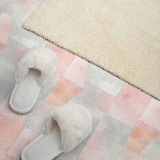 Printed Vinyl Tile Set Bedroom Decoration Geometric Pastel Colors 6x60x30 Pieces