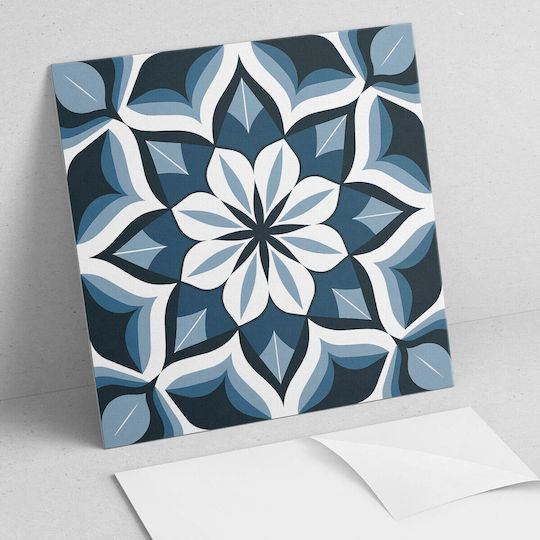 Decorare Din Vinil Imprimare Asamblare Fără Unelte Model Floral De Simetrie 4x50x50 Bucăți