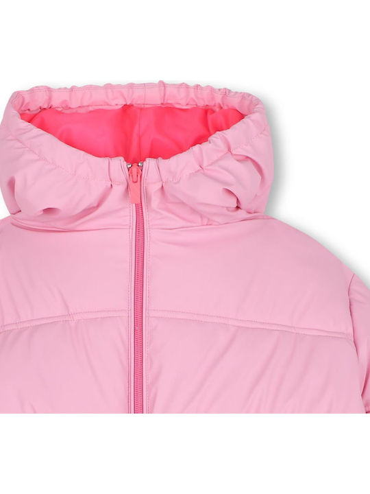 Kids Casual Short Jacket with Hood Pink