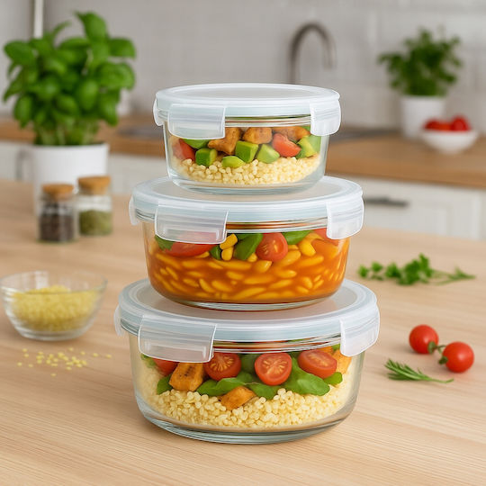 Bimberek Δοχείο Φαγητού Γυάλινο Λευκό 620ml