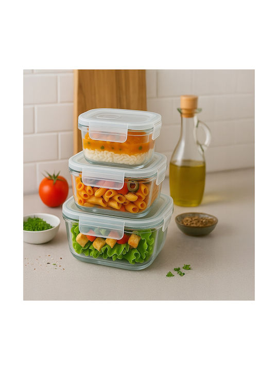 Bimberek Кутия за Храна Стъклена Бяла 800ml