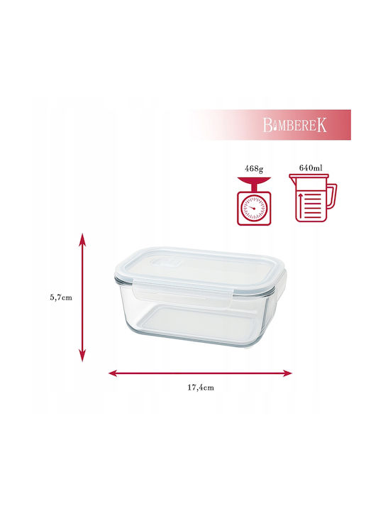 Bimberek Glas-Mittagsbox Weiß 640ml