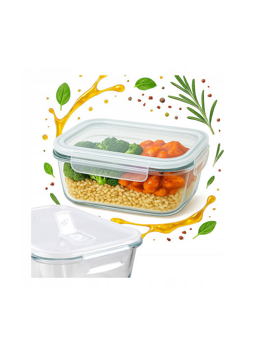Bimberek Кутия За Храна Стъклена Бяла 370ml