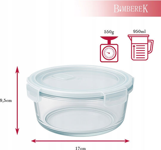 Bimberek Glas-Mittagsbox Weiß 950ml