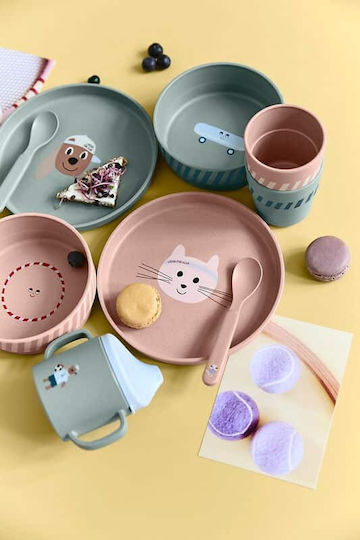Laessig Tiny Team Dog Plastic Kids' Dinner Set Green