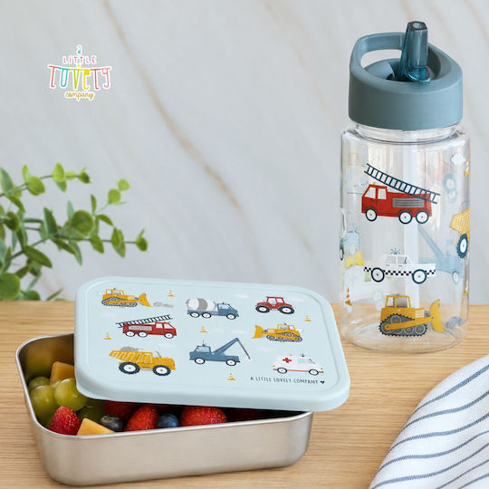 A Little Lovely Company Vehicles Stainless Steel Kids' Dinner Set 0.35lt Silver