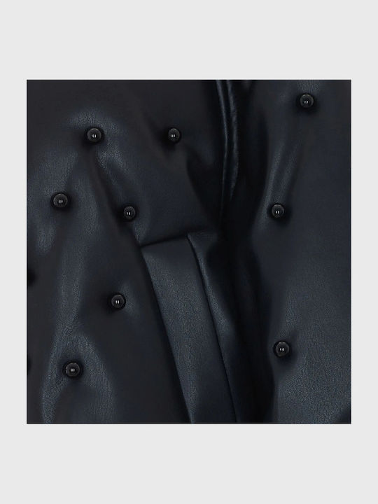 Lange Damen Bomber Jacke Schwarz
