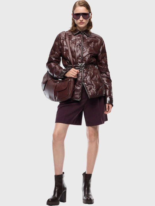 Damen Puffer Jacken für Winter Braun