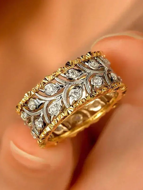 Women's Ring with Zircon Made of Steel Women's Ring with Zircon Made of Steel