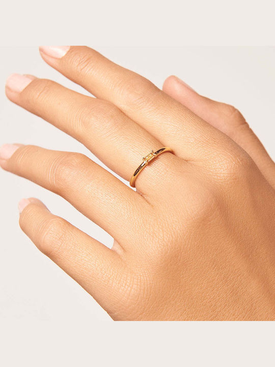 P D Paola Women's Ring with Zircon from Gold Plated Silver P D Paola Women's Ring with Zircon from Gold Plated Silver