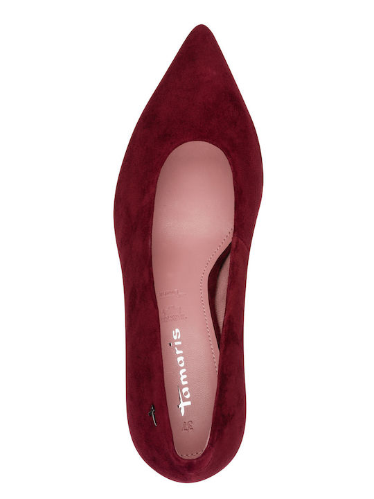 Leder Pumps mit Mittlerem Absatz Burgundisch